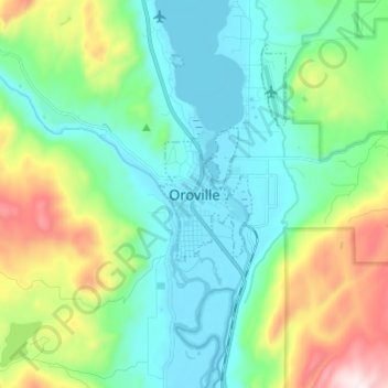 Oroville topographic map, elevation, terrain