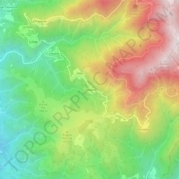 Chiassaia topographic map, elevation, terrain