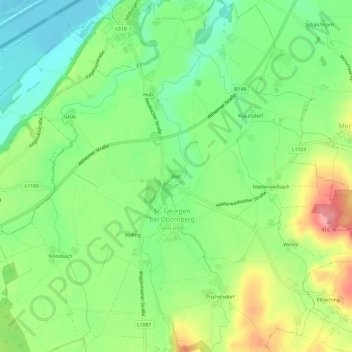 Röfl topographic map, elevation, terrain