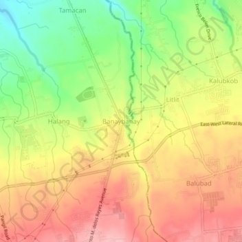 Banaybanay topographic map, elevation, terrain