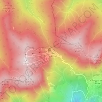 Zum Zeri topographic map, elevation, terrain