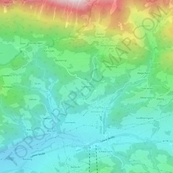 Gaisberg topographic map, elevation, terrain
