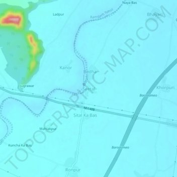 Seetal topographic map, elevation, terrain