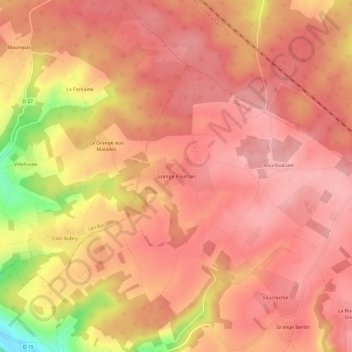 Grange Pourrain topographic map, elevation, terrain