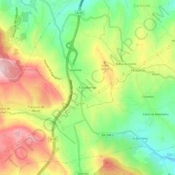 A-Do-Barriga topographic map, elevation, terrain