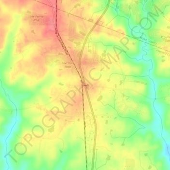 Rawls topographic map, elevation, terrain