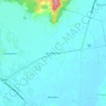 Asue-Pabriaga topographic map, elevation, terrain