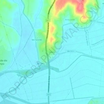 Cidreira topographic map, elevation, terrain