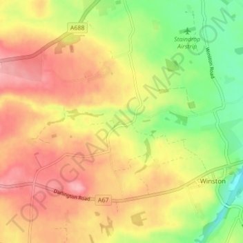 Little Newsham topographic map, elevation, terrain