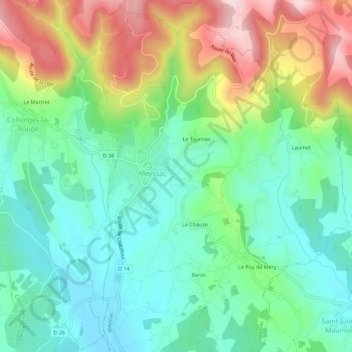 La Foucherie topographic map, elevation, terrain