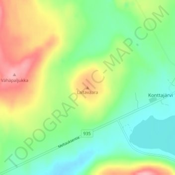 Laitavaara topographic map, elevation, terrain
