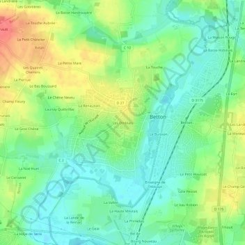 Les Omblais topographic map, elevation, terrain