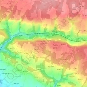 Bel Orient topographic map, elevation, terrain