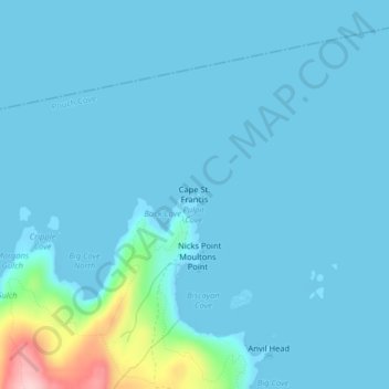 Cape St. Francis topographic map, elevation, terrain