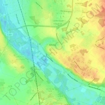 Le Bourg topographic map, elevation, terrain