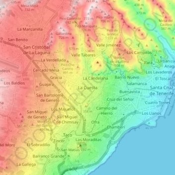 La Cuesta topographic map, elevation, terrain