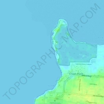 Milford Bay topographic map, elevation, terrain