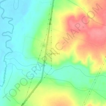 Cajazeiras topographic map, elevation, terrain