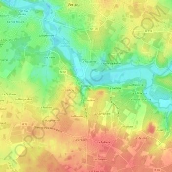 Portillon topographic map, elevation, terrain