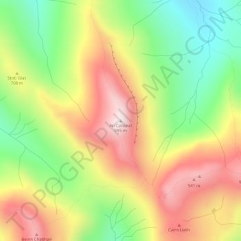 An Caisteal topographic map, elevation, terrain