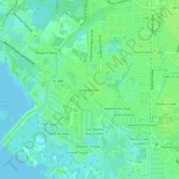 Jane Terrace topographic map, elevation, terrain