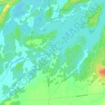 Outlet topographic map, elevation, terrain