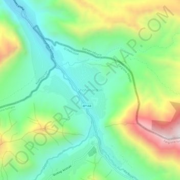 Shahimardan topographic map, elevation, terrain