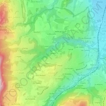 Rougier topographic map, elevation, terrain