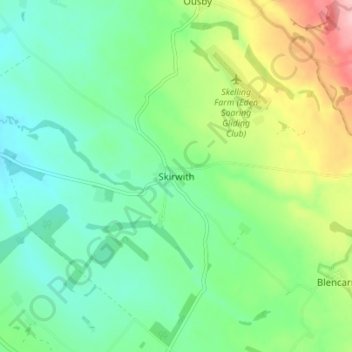 Skirwith topographic map, elevation, terrain