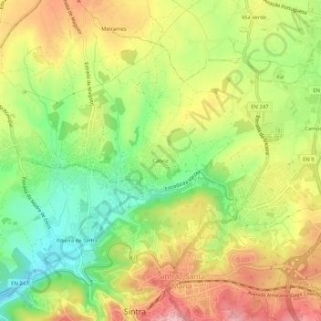 Cabriz topographic map, elevation, terrain