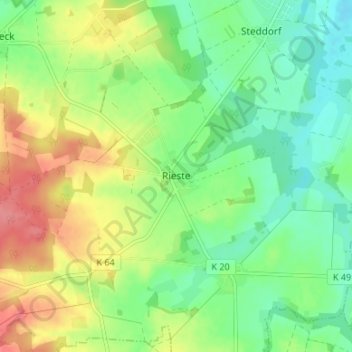 Rieste topographic map, elevation, terrain
