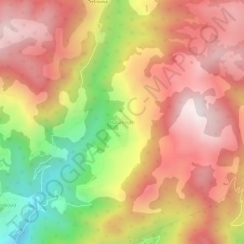 Hasanovići topographic map, elevation, terrain