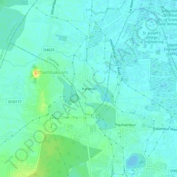 Karanai topographic map, elevation, terrain