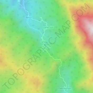 Bungin topographic map, elevation, terrain