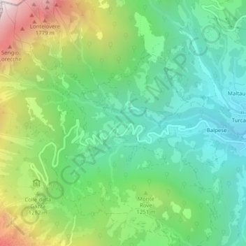 Zache topographic map, elevation, terrain
