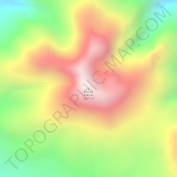 Mount Takuan topographic map, elevation, terrain