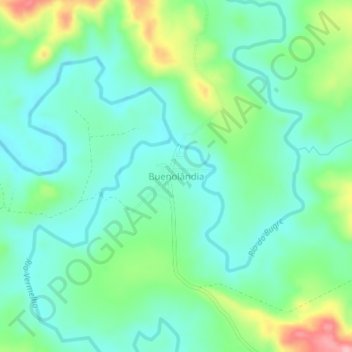 Buenolândia topographic map, elevation, terrain