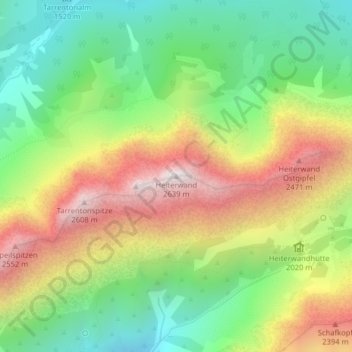 Heiterwand topographic map, elevation, terrain
