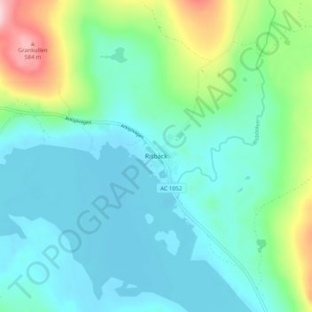 Risbäck topographic map, elevation, terrain