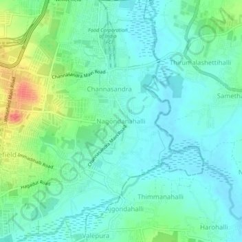 Nagondanahalli topographic map, elevation, terrain