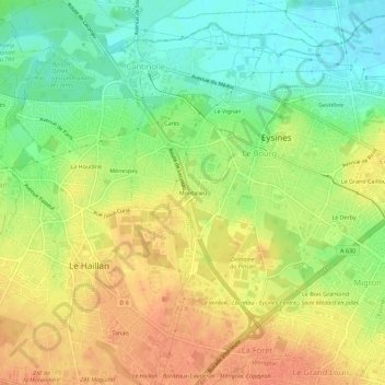 Montalieu topographic map, elevation, terrain
