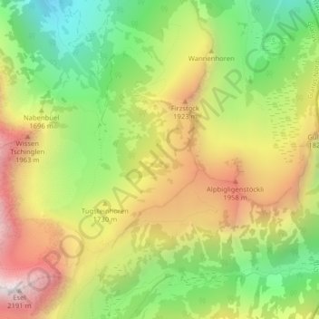 After topographic map, elevation, terrain
