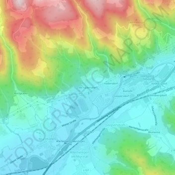 Alt-Hadersdorf topographic map, elevation, terrain
