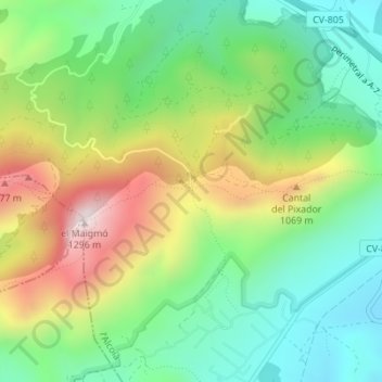 Balcó d'Alacant topographic map, elevation, terrain