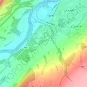 Torbreck topographic map, elevation, terrain