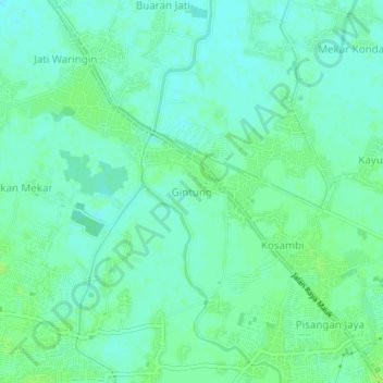 Gintung topographic map, elevation, terrain