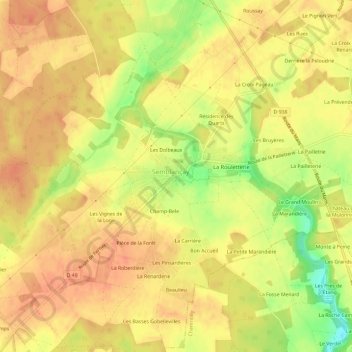 Le Bourg topographic map, elevation, terrain
