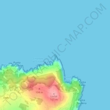 Punta Torrella topographic map, elevation, terrain