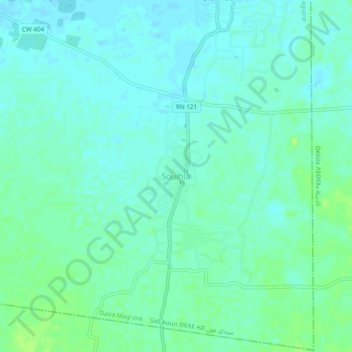 Souihla topographic map, elevation, terrain