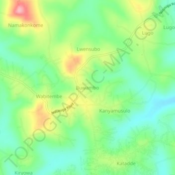 Buwambo topographic map, elevation, terrain